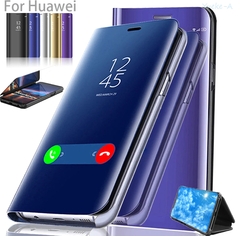 Умный зеркальный флип-чехол для Huawei Honor 8 10 9 Lite 10i 7A 8A 8C 8X 7C 9A 9C 9X 9S Play Coque 20 Pro 20E 20S 30i V10