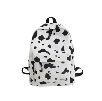 

Ladies plaid backpack 2020 new girl cow/polka dot printed schoolbag female ins wind leisure all-match campus backpack travel bag