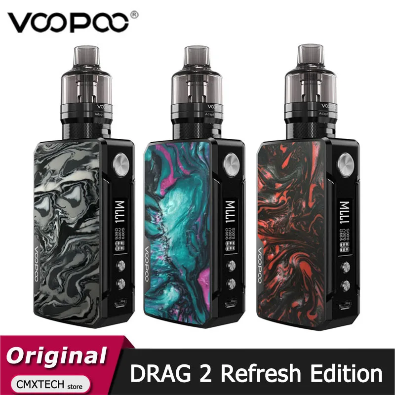 Набор для вейпа VOOPOO DRAG 2 обновленная версия 177 Вт бокс-мод вейп Drag Pnp Pod Tank 4 5 мл