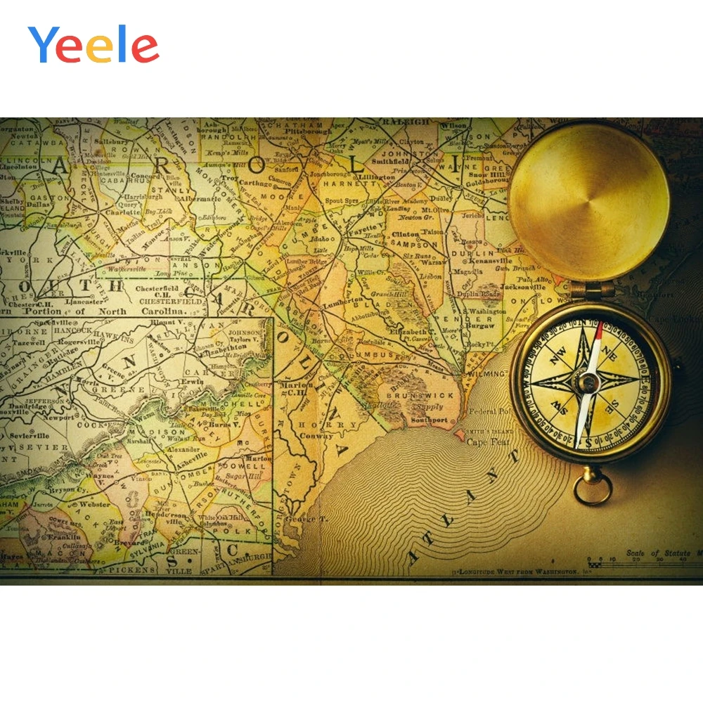 Compass Old World Map Backdrop Newborn Baby Shower Kids Birthday Party Photography Background For Photo Studio Photophone | Электроника