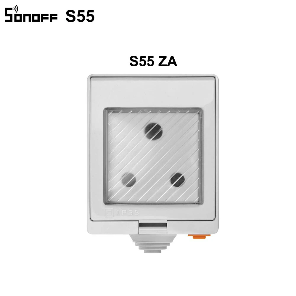 Sonoff S55 UK/AU/US/FR/DE/ZA несколько версии водонепроницаемый Wifi смарт-Переключатель Розетка Wifi розетка работает с Alexa Google Home - Комплект: S55 ZA