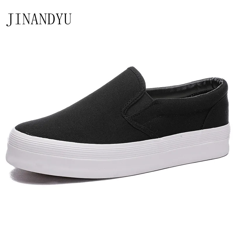 Slip on Canvas Shoes for Women Platform Sneakers Black White Sport Shoes  Casuales Woman Sneaker Shoes 2021 Platform Loafer|Women's Vulcanize Shoes|  - AliExpress