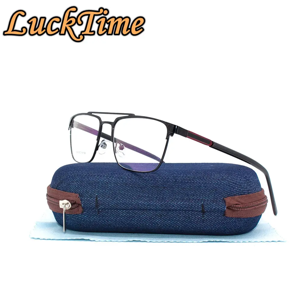 LuckTime, модные, сплав, мужские очки, оправа, Ретро стиль, металл, близорукость, очки, счастливое время, оптическая оправа, мужские очки по рецепту#1638