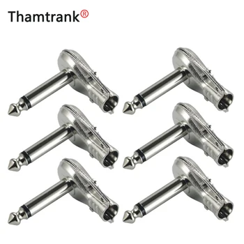 

10pcs 90Degree Right Angle 6.35 mm Mono 2 Pole Jack Plug 6.35mm Guitar Phono Pancake 1/4 Inch Connector