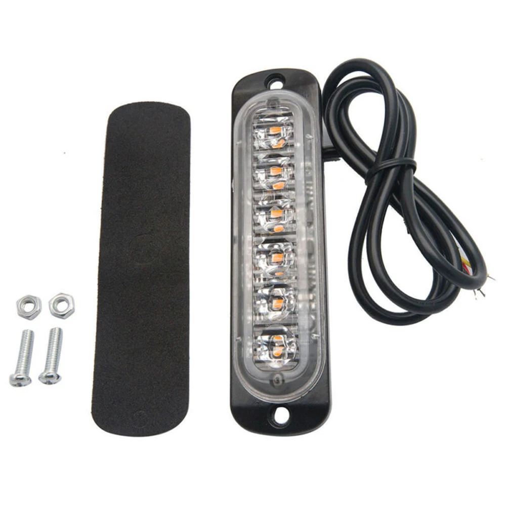 10 pièces voiture SUV camion LED lumières lampes ambre 6 LED s 12V-24V avertissement de danger Flash stroboscopique lumière de voiture attention stroboscopique Flash ► Photo 3/6