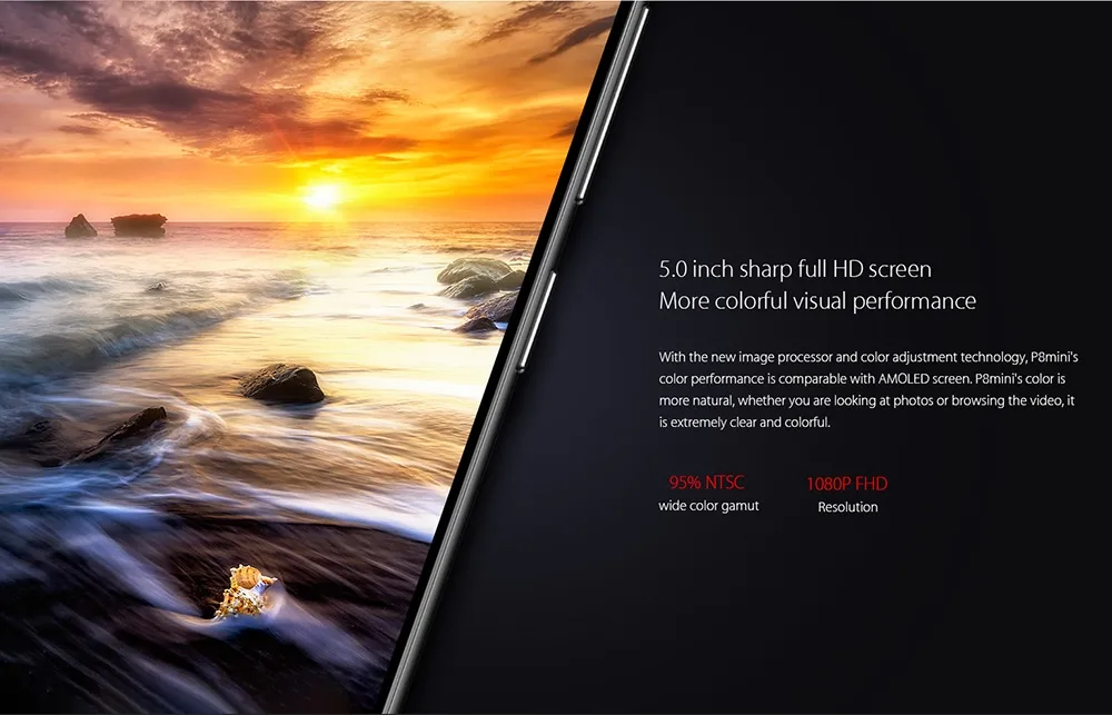 Elephone P8 мини-смартфон, 4 Гб ОЗУ, 64 Гб ПЗУ, Восьмиядерный процессор MTK6750T, Android 7,0, 13,0 МП, отпечаток пальца ID, 5,0 дюймов, 4G LTE, сотовый телефон