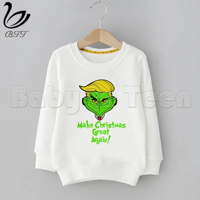 Grinch/Детские толстовки с капюшоном и забавным принтом; толстовки с капюшоном для мальчиков; Детский свитер; повседневные толстовки; осенне-зимняя толстовка с капюшоном - Цвет: K
