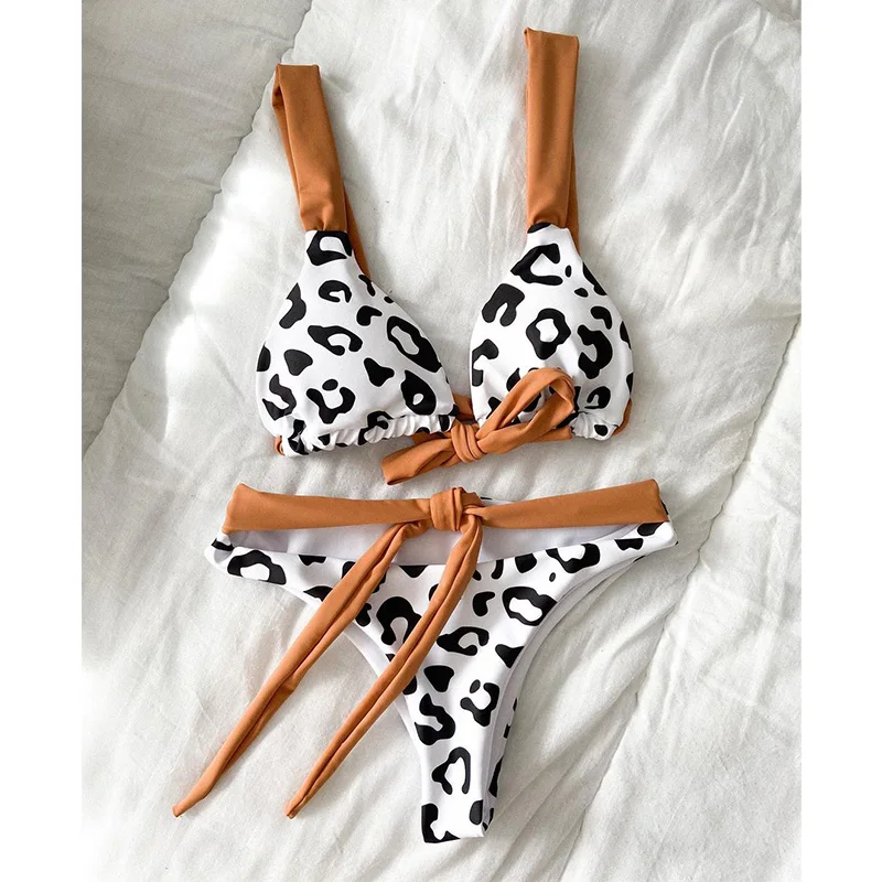Las vacas Bikini, traje de baño de tiras hueco Bikini Biquinis Tanga Feminino 2021 traje de baño mujeres traje de baño Bikinis Sexy