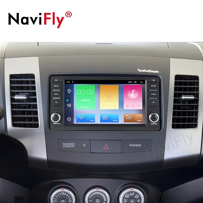 Best NaviFly IPS DSP Android 9.0 Car DVD Multimedia Player For Mitsubishi Outlander Car Radio Player Support WIFI BT GPS Navigation 5