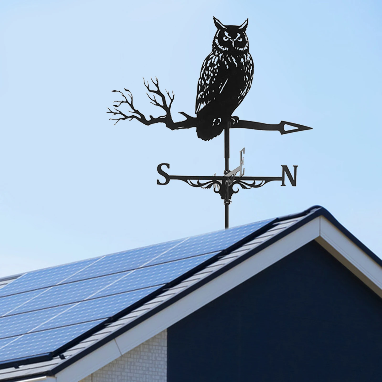 Owl Style Metal Weathervane for Garden