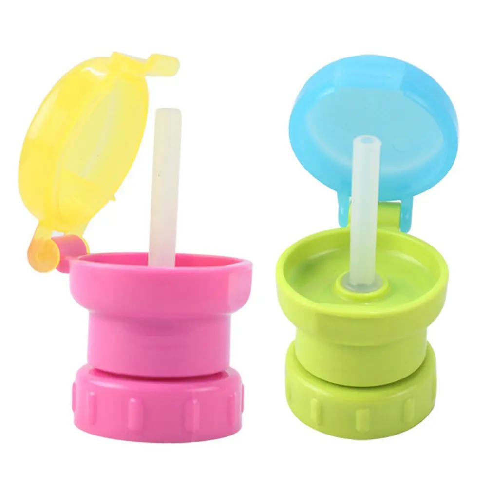 Water Drinking Bottle Cap Cover Replacement With Pp Silicone Food Grade Water Bottle Straw For Kids Children Feeding Drink