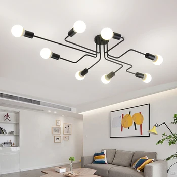 

Vintage Iron Pendant Light Iron Spider Industrial Lamp Loft Led Suspension Luminaria Living Room Bedroom Dining Room Cafe Bar