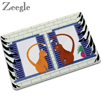 

Floor Mat Cartoon Cat Printed Rug Anti-slip Rubber Outdoor Doormat Hallway Carpet Waterproof Bathroom Carpet Washable Foot Mat