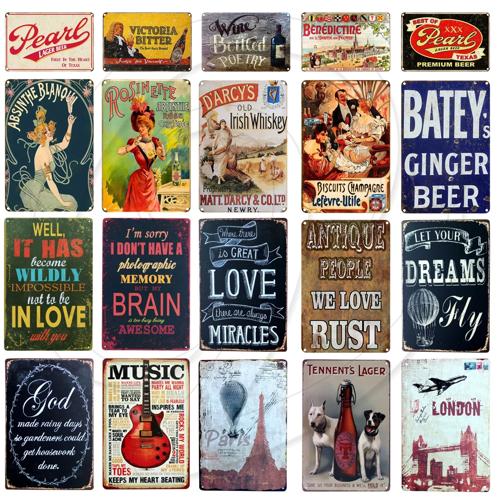 Letrero De Metal Lata Decoracion De Pared Arte Cartel De