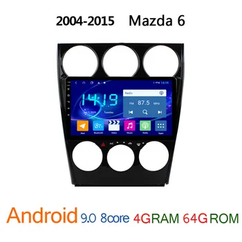 Radio multimedia con GPS para coche, radio con reproductor, android, navegador, estéreo para coche, DVD, para Mazda 6 2002 2008 4G + 64G