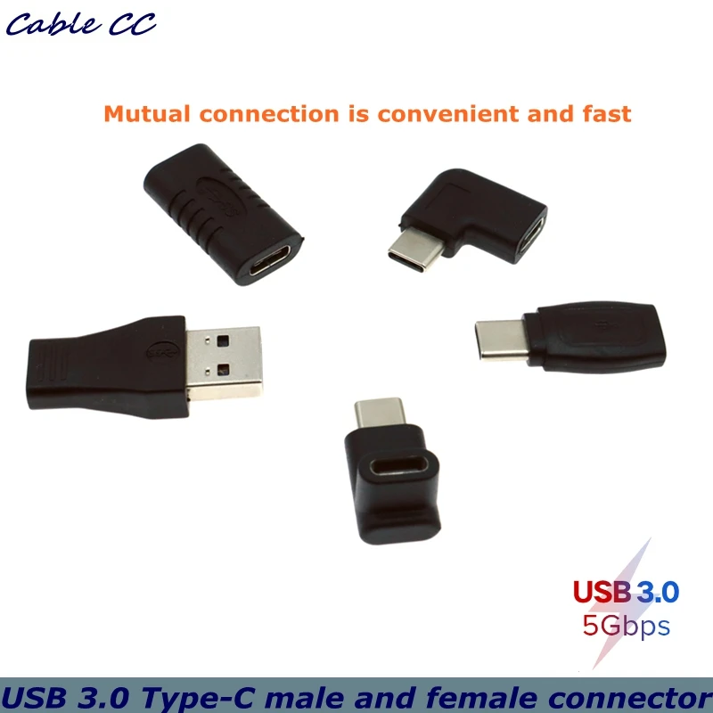 Новый прямоугольный разъем (под углом 90 градусов) USB 3 0 Тип C male к Женский конвертер