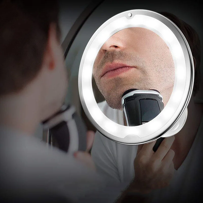 

New Style LED Amplifier Makeup Mirror 5X10X Gooseneck Sucker Bathroom Mirror MY Flexible Mirror