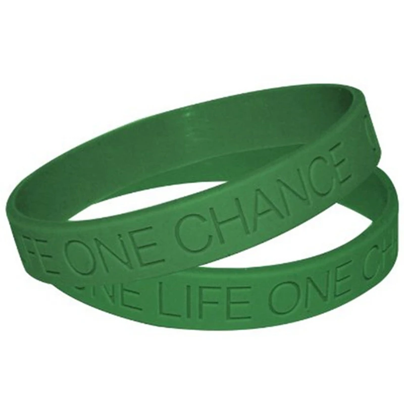 Silicone Wristband 1PC Fashion One Life One Chance Printed Sports Bracelet Bangles Rubber Bracelet Men Women Jewelry