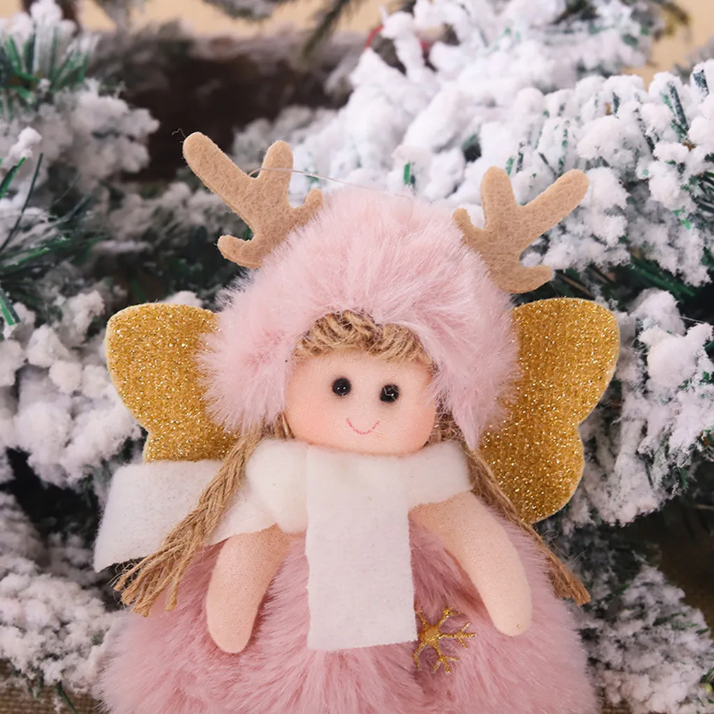 Рождественская плюшевая кукла-ангел, подвеска, Детская милая кукла, Рождественская елка, подвесная подвеска, новогодние подарки для детей, последнее украшение для дома