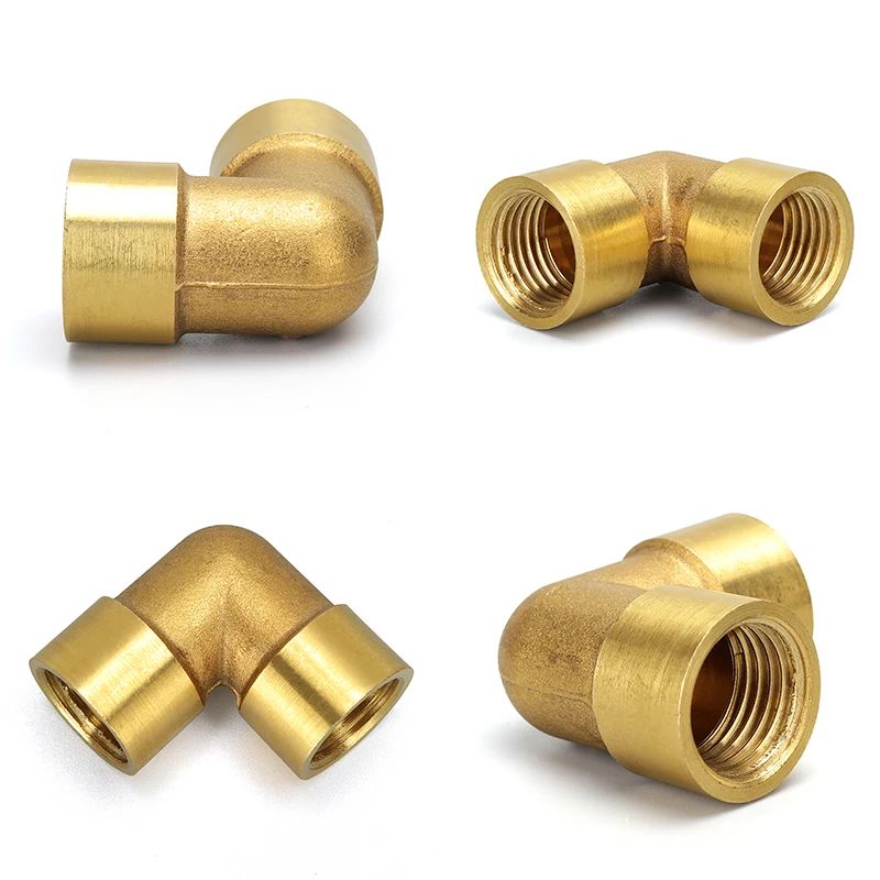 

Female x Female Thread 1/8" 1/4" 3/8" 1/2" 3/4" 1" 90 Deg Brass Elbow Pipe Fitting Connector Coupler For Water Fuel Copper
