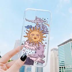 JAMULAR Transparent Soft Cover with Sun and Moon Design - Fun and Stylish Phone Case for iPhone XS Max (-1)
