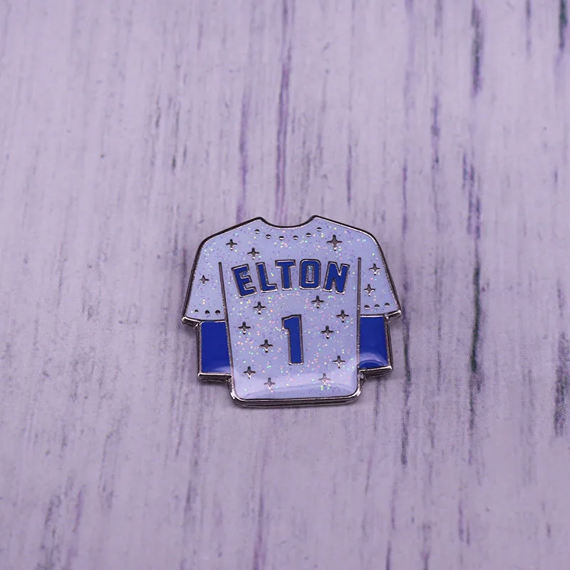 Los Angeles Dodgers #1 jersey Elton John glitter enamel pin iconic