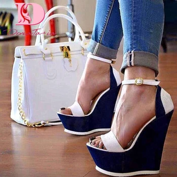 

Dora Tasia 2020 New Fashion Women Sandals Peep Toe High Wedges Mixed Colors Pumps Summer Casual Woman Shoes