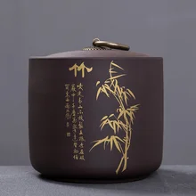 Керамическая коробка для хранения чая из Puer Tea Caddy, чайная банка 9,8*10,2 см, банка для конфет, контейнер для сушеных фруктов, коробка для хранения фиолетовой глины и специй Керамическая коробка для хранения чая из Puer Tea Caddy, чайная банка 9,8*10,2 см, банка для конфет, контейнер для сушеных фруктов, коробка для хранения фиолетовой глины и специй