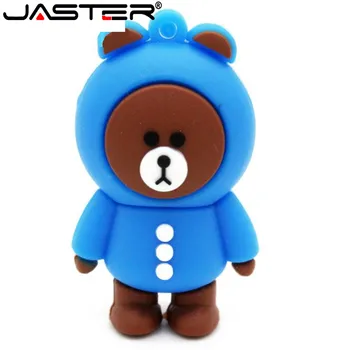

JASTER Brown bear kony rabbit usb flash drive pen drive 4GB 8GB 16GB 32GB Cute Apron Bear Model USB 2.0 flash Memory Stick