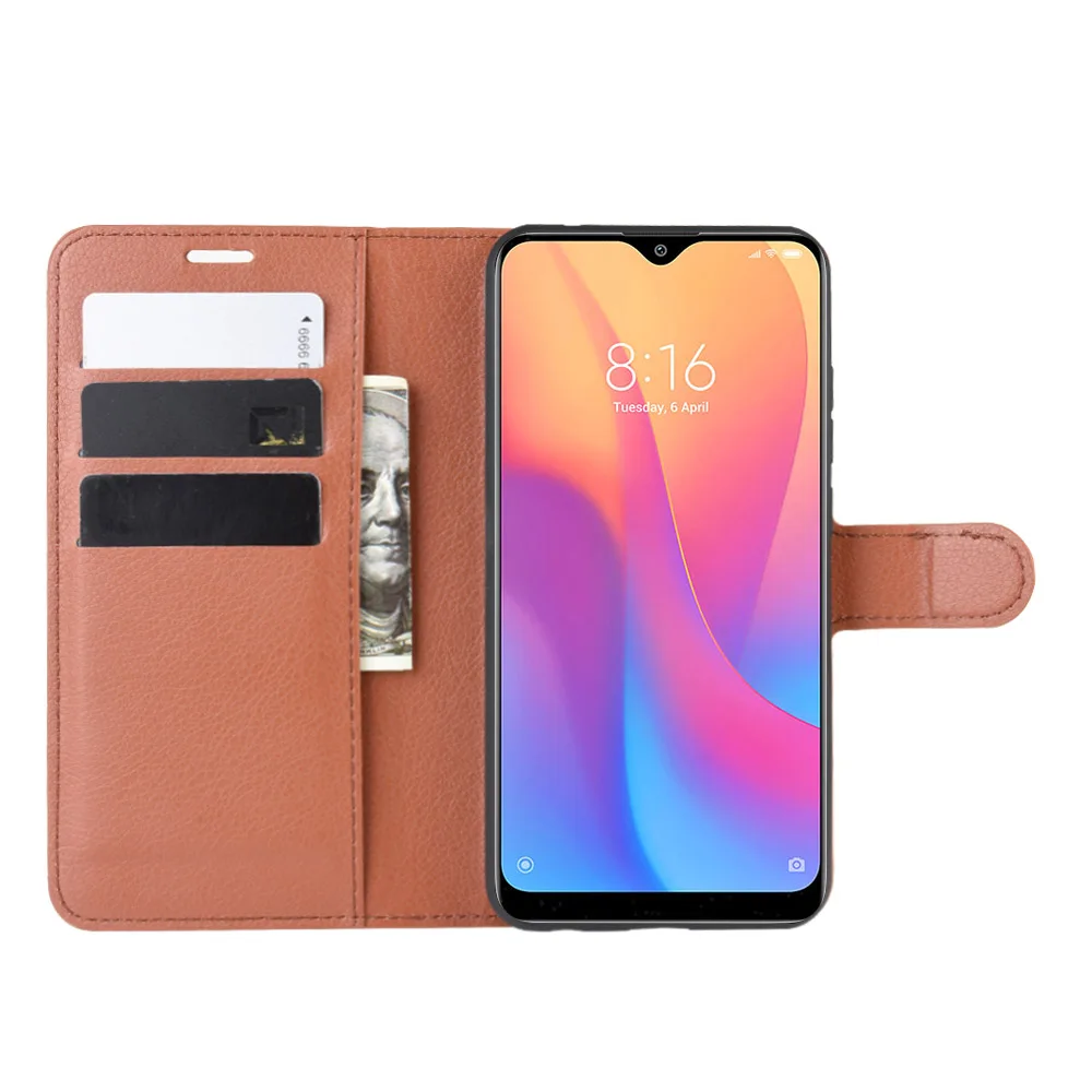 Чехол 6," Red mi 8A для Xiao mi Red mi 8A, Чехол-Кошелек, Чехол-книжка с отделением для карт, кожаный защитный чехол с Откидывающейся Крышкой, черный, A8, красный, mi 8A, MZB8458IN