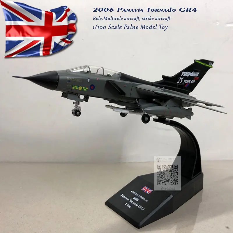 WLTK 1/100 масштаб военная модель игрушки RAF Panavia Tornado GR4 истребитель литой металлический самолет модель игрушки для коллекции, подарок, дети - Цвет: Panavia Tornado GR4