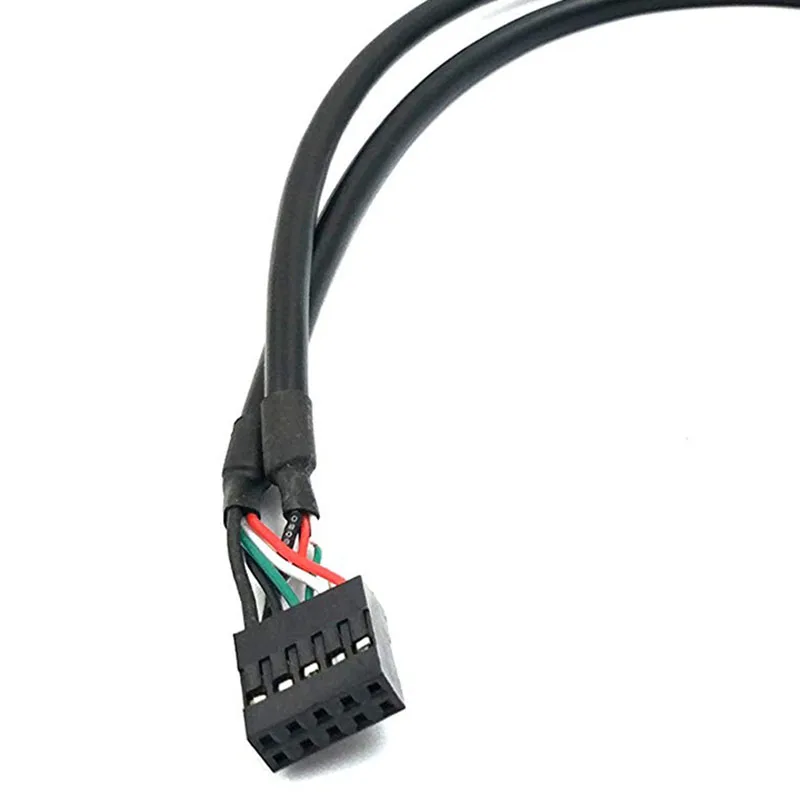 2-Pack) 30 см 10 Pin Материнская плата Женский Разъем для 2-портовый двойной USB 2,0 Женский адаптер Dupont удлинитель Кабель с винтовой панелью Moun