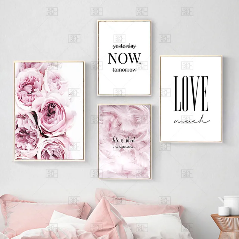 

Nordic Style Posters and Prints Flowers Wall Pictures for Living Room Feather Decorative Picture Canvas Prints Home Decor