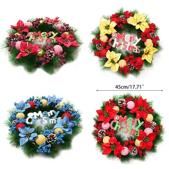 

Christmas Wreath Handmade Rattan Pendant Christmas Garland Mall Door Decoration K92A