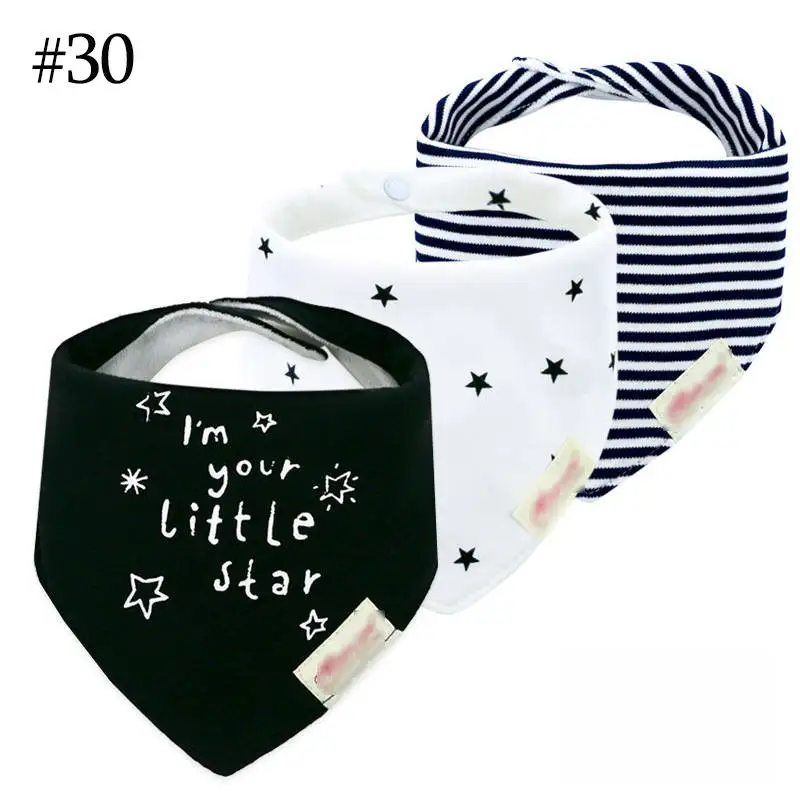 style 30 3 шт./лот, хлопок, детские нагрудники, бандана, много, Para Bebe, слюнявчик для младенцев, полотенце для мальчиков и девочек, треугольный шарф - Цвет: style 30