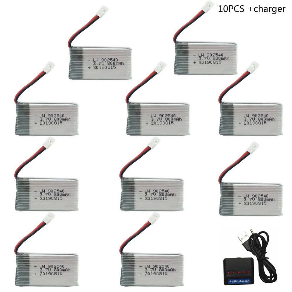 3 7 В 800 мАч 902540 Lipo аккумулятор с зарядным устройством для Syma X5C x5 X5SC X5SW M68 K60 905 30C RC