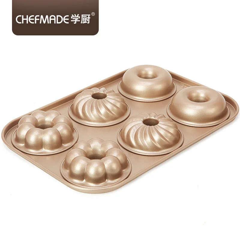 CHEFMADE Золотая 6 ровная антипригарная форма для торта с тремя цветами тяжелая