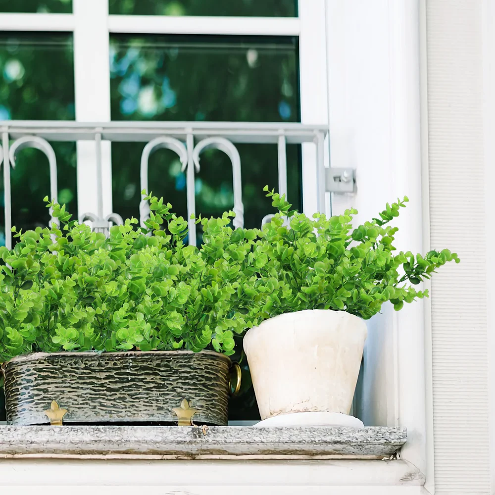 artificial boxwood fake plants artificial greenery plastic flowers uv resistant outdoor plants patio garden decor (10)