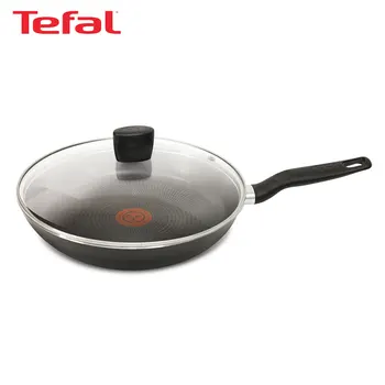 

Pans TEFAL 04165924 Black Aluminum GAS ELECTRIC CERAMIC HALOGEN Kitchen Cookware frying glass cover lid Glass Cover Extra