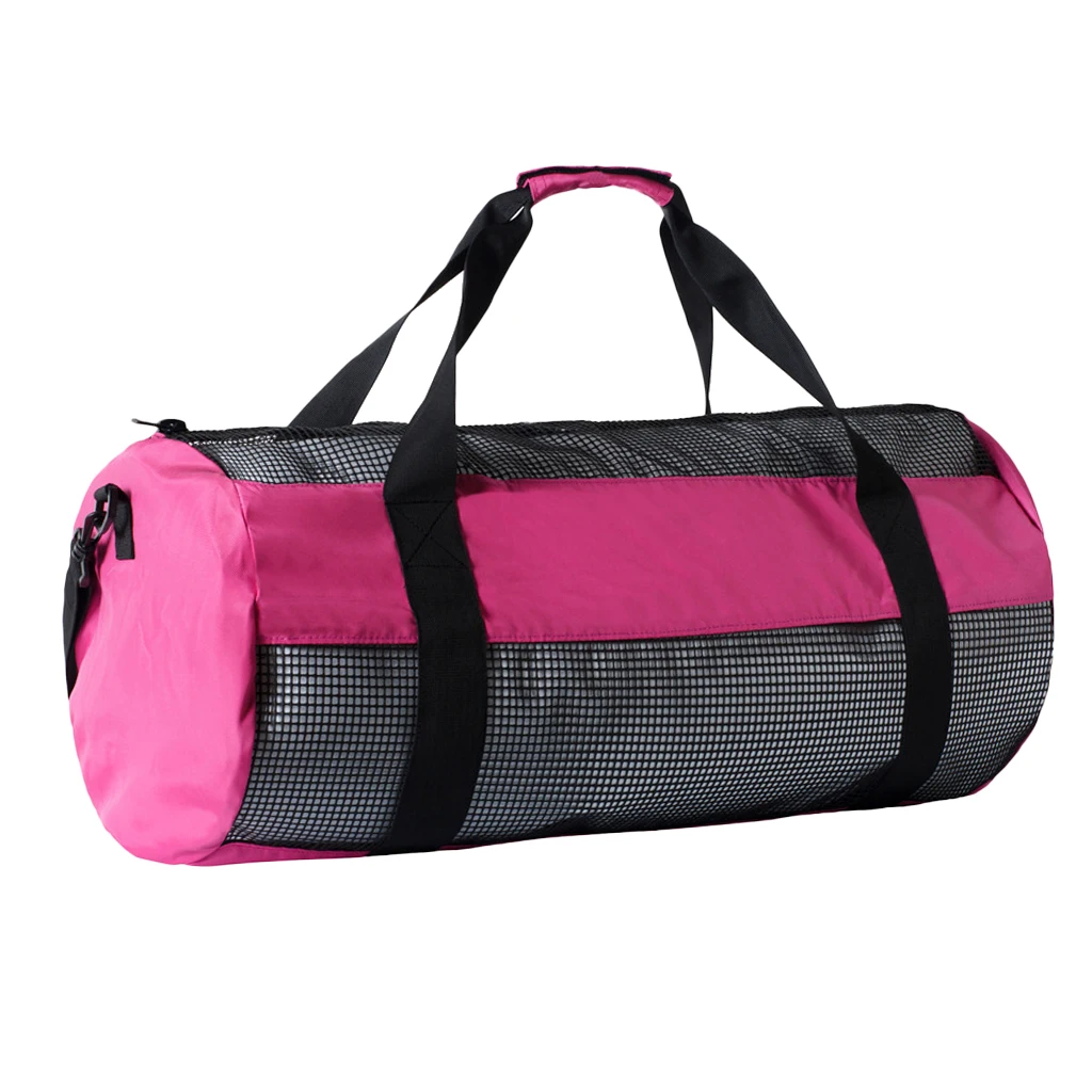 30X13,8X15,7 дюймов сверхпрочная сетчатая спортивная сумка для водных видов спорта, Сетчатая Сумка для дайвинга, плавания, серфинга, пляжных игр - Цвет: Pink