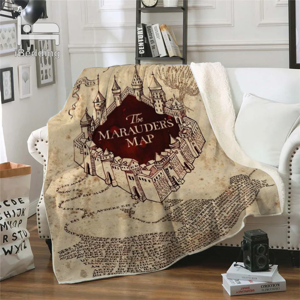 Hot Movie Cartoon Potter Classic Premium Throw Blanket Print on Demand Sherpa Blankets for Sofa Customized DIY Plush Thin Quilt-1