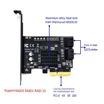 

IPFS Riser Card Adapter Drive 4 Port 6G SATA 3.0 Extended Data Transfer Expansion Card To PCI-E Hard Disk 88SE9230 For RAID Card