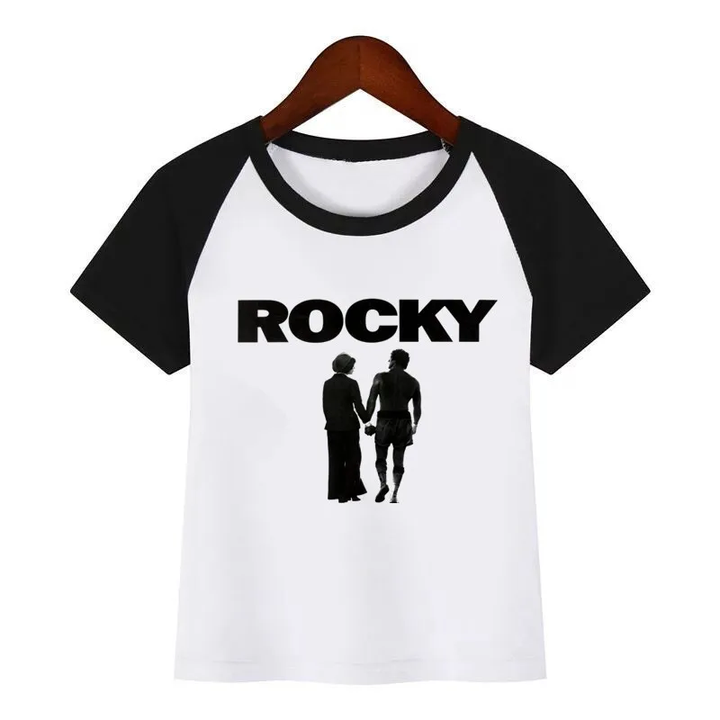 

Boys and Girls Anime ROCKY BALBOA Famous Movie Print T Shirt Baby Kids Funny Clothes Chirden Summer T-shirt