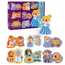 Puzzle en bois en forme de dessin animé pour enfants, 6 pièces/ensemble, jouets cognitifs, cadeau