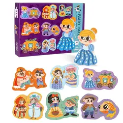 6 Pçs/set Combinando do Enigma de Madeira com Forma Bonito Dos Desenhos Animados Crianças Cognitivas Brinquedos Presente