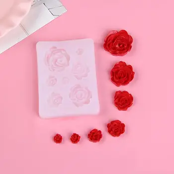 

7 Sizes Resin Rose Flower Pendant Silicone Mold Epoxy Resin Jewelry Making Art Crafts