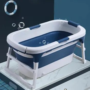 

Portable Bathtub Bath Tub Foldable Bathe Barrel Adult Bathtub Bathroom Portable Shower Bucket with Large Area Sealed Insulation