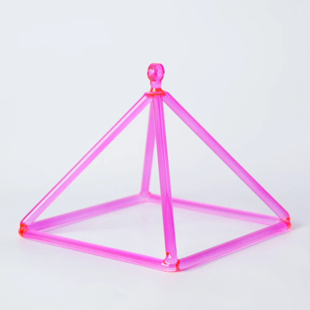 6" Pink Color Quartz crystal singing pyramid & tetrahedron - Sound Healing | Спорт и развлечения
