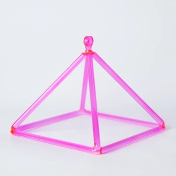 

6" Pink Color Quartz crystal singing pyramid & tetrahedron - Sound Healing