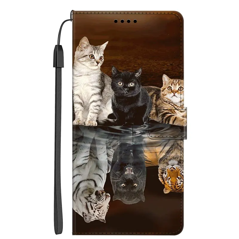 Flip Leather Wallet Phone Case with Stand and Book Cover Design